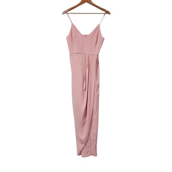 Shona Joy Cocktail Draped Dress Dusty Pink Size 10 - Picture 4 of 7